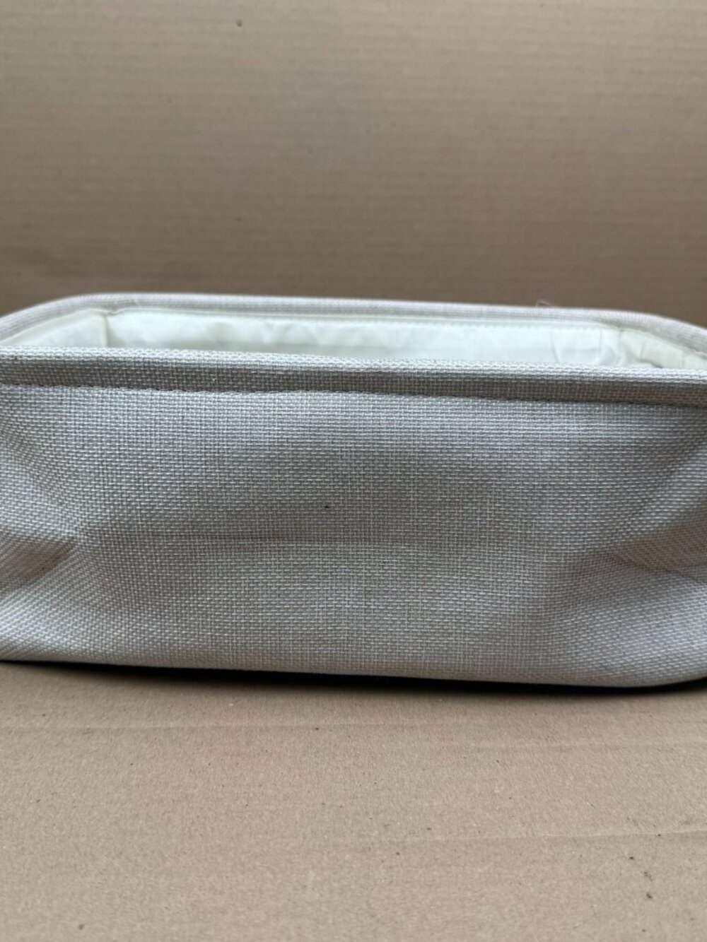 Beige Fabric Storage Basket Organizer Rope Handles